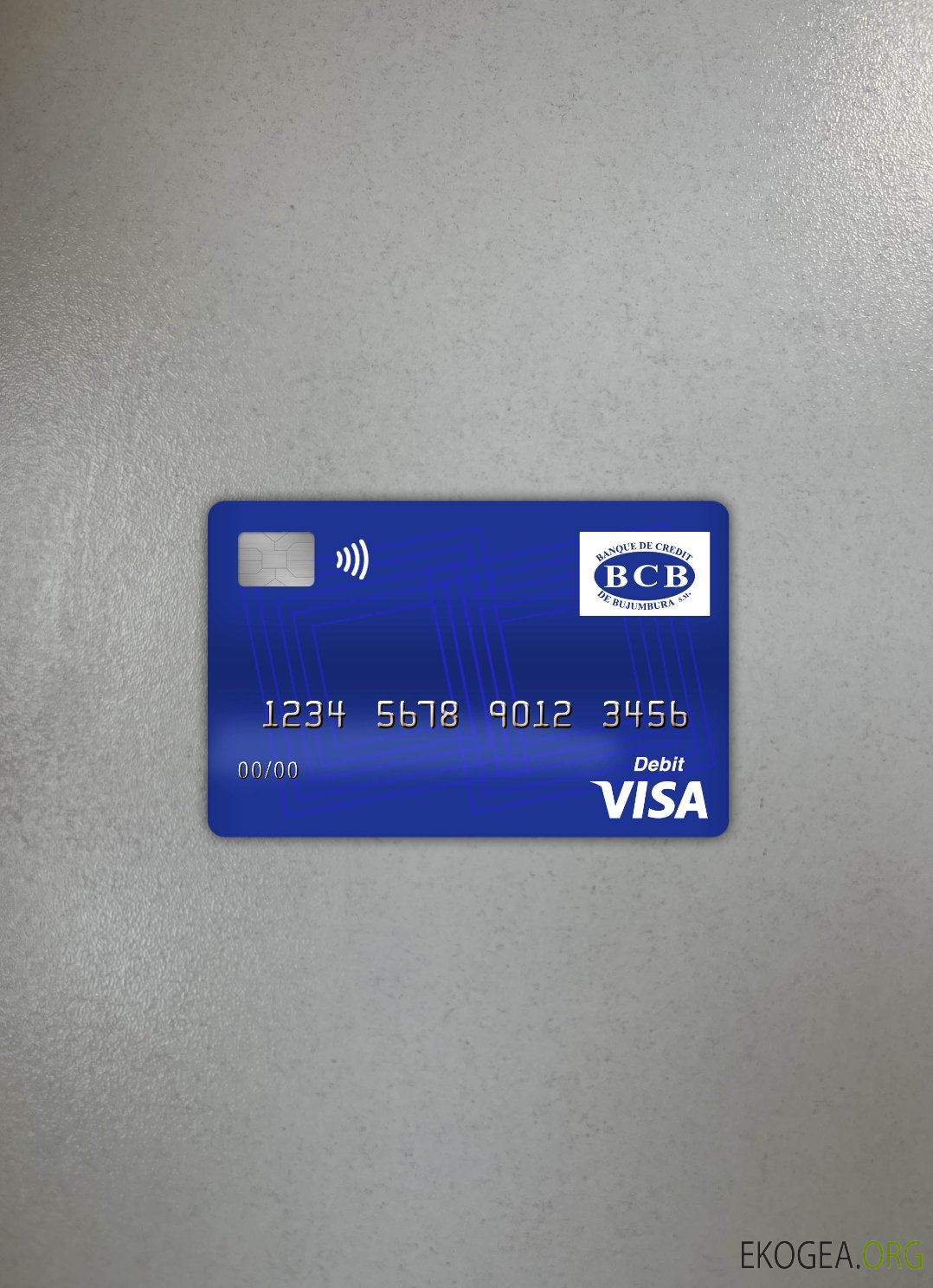 Banque de crédit du Burundi de Bujumbura, carte de débit visa, photolook , avant